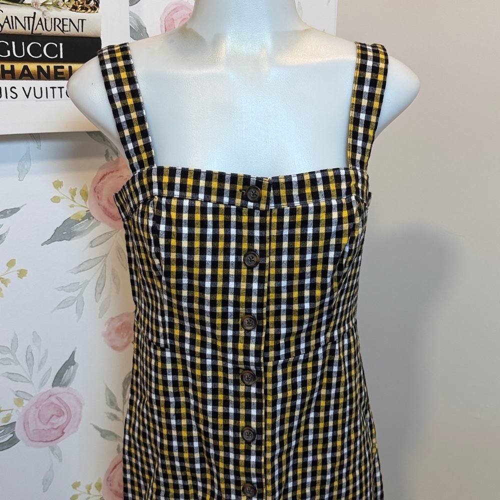 Hollister Checkered Yellow/Black Dress Size Small - Picture 2 of 5